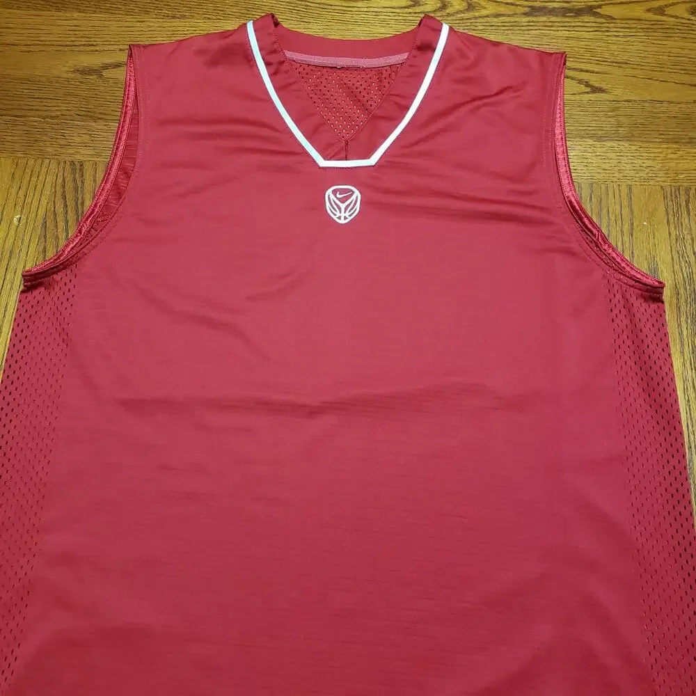 Vintage 90s Y2K Nike Shirt Men Extra Large Red White Hoop Tech Dri Fit Tank Top